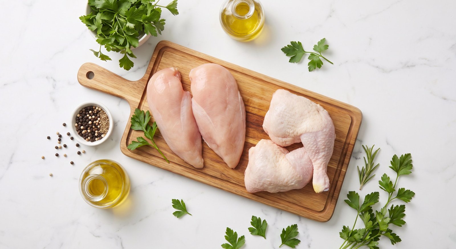 Chicken on the cutting board